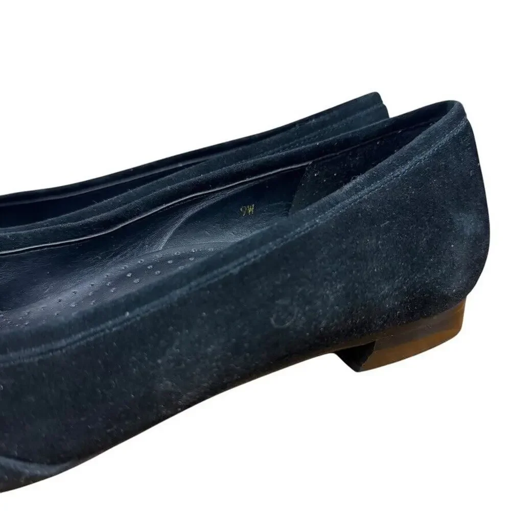 Vaneli Van Eli Kemen Women Black Suede Leather Slip On Flats Shoes Point Toe 9W
